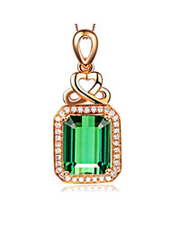 cheap -May polly Fashion trend 18K Rose Gold Plated colorful gem Green Tourmaline Crystal Necklace