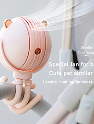 cheap -Cute Cartoon Safe Bladeless Fan USB Rechargeable Mini Portable Stroller Fan Handhled Air Conditioning For Home Room Electric Fan
