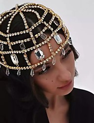 cheap -Charleston Roaring 20s 1920s Vintage The Great Gatsby Headpiece Headband Beaded Cap Women&#039;s Costume Golden yellow / Golden / Silver+Gray Vintage Cosplay Party / Evening