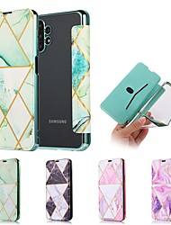 cheap -Phone Case For Samsung Galaxy Full Body Case S21 S20 Ultra Plus FE A72 A52 A42 Note 10 Shockproof Card Holder Slots Magnetic Flip Marble TPU PU Leather