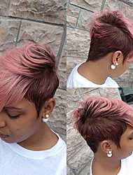 cheap -Ombre Pink Pixie Cut Wig Short Layered Natural Synthetic Wig with Bangs for Black Women African American Women