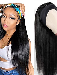cheap -Straight Headband Wig Glueless Human Hair Wigs For Black Women 150%/180% Density Brazilian Remy Hair Headband Wig