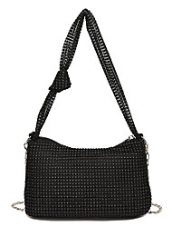 cheap -Women&#039;s Clutch Evening Bag Top Handle Bag PU Leather Glitter Sequin Glitter Shine Rhinestone Daily Outdoor Black Silver