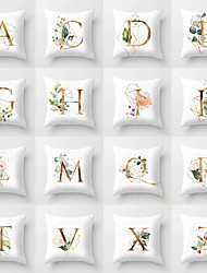 cheap -Floral Alphabet Double Side Cushion Cover 1PC Soft Decorative Square Throw Pillow Cover Cushion Case Pillowcase for Sofa Bedroom Superior Quality Machine Washable