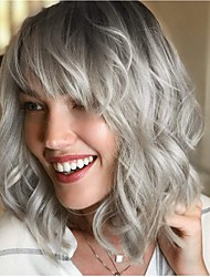 cheap -Synthetic Wig Wavy With Bangs Machine Made Wig Short Synthetic Hair Women&#039;s Soft Party Easy to Carry Gray / Daily Wear / Party / Evening / Daily