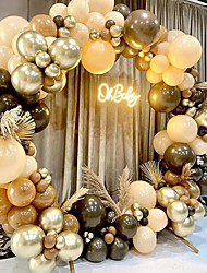 cheap -Baby Shower Decoration Coffee Brown Balloon Arch Garland Kit Chrome Gold Latex Balloons for Bear Themed Birthday Neutral Wild One 1st Birthday Backdrop Party