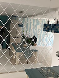 cheap -Diamonds 3D Mirror Stickers Acrylic Triangles Self-adhesive DIY Wall Mirror Stickers for Living Room Home Art Decor 17/32/58pcs