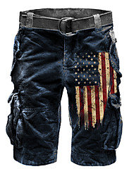 cheap -Men&#039;s Classic Style Fashion Shorts Cargo Shorts Pocket Print Short Pants Casual Daily Graphic American Flag Comfort Breathable Mid Waist Black M L XL XXL 3XL
