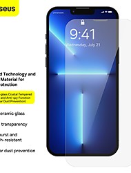 cheap -2PCS Baseus 0.3mm Full-glass Crystal Tempered Glass Film dust prevention For iPhone 13/13 Pro 6.1 inch Transparent Scratch Proof Anti-Fingerprint Back Protector