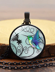 cheap -1pc Pendant Necklace Necklace For Men&#039;s Women&#039;s Black Party Evening Street Gift Glass Alloy Rolo Bird