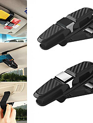 cheap -2 Pcs Car Spectacle Frame Portable Ticket Card Holder Car Sun Visor Sunglass Clip