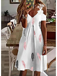 cheap -spring  summer women&#039;s summer new off-the-shoulder lace short-sleeved printed dress unpositioned printing dress