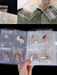 voordelige -transparante sieraden opslag albums geschenken met zip-lock tas hersluitbare ketting ringen tassen draagbare oorbel display cover