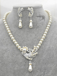cheap -korean version of the popular bridesmaid bridal jewelry wedding evening dress wedding rhinestone pearl necklace earrings jewelry set
