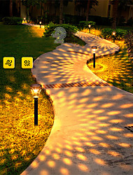 cheap -2/6pcs Solar Garden Pathway Lights Outdoor LED Lawn Lamp RGB Warm White Color for Garden Decor Landscape Lighting