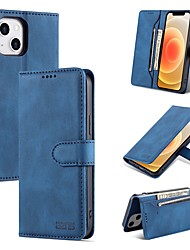 cheap -Phone Case For Apple Wallet Card iPhone 13 Pro Max 12 Mini 11 X XR XS Max 8 7 Wallet Card Holder with Stand Solid Colored PU Leather
