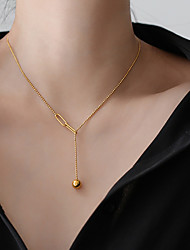 cheap -Pendant Necklace Chain Necklace Necklace Women&#039;s Geometrical Titanium Steel Artistic Simple Luxury Fashion Vintage Gold 70 cm Necklace Jewelry 1pc for Street Daily Holiday Club Festival Round