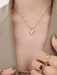 cheap -Pendant Necklace Chain Necklace Necklace Women&#039;s Geometrical Titanium Steel Heart Simple Luxury Fashion Vintage Cute Rose Gold Silver Gold 71 cm Necklace Jewelry 1pc for Street Daily Holiday Club