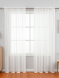 cheap -1 Panel Solid Color White Sheer Window Curtains Elegant Window Voile Panels/Draperies/Treatment for Bedroom Living Room