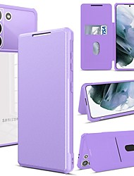 cheap -Phone Case For Samsung Galaxy Full Body Case A73 A53 A33 S22 S22 Ultra Card Holder Slots Kickstand Shockproof Solid Colored TPU PC PU Leather