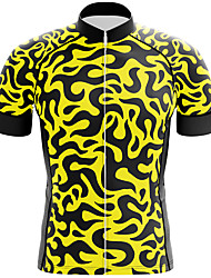 cheap -21Grams® Men&#039;s Short Sleeve Cycling Jersey Graphic Bike Top Mountain Bike MTB Road Bike Cycling Yellow Quick Dry Moisture Wicking Sports Clothing Apparel / Athleisure