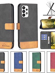 cheap -Phone Case For Samsung Galaxy Wallet Card A73 A53 A33 S22 Ultra Plus S21 FE S20 Card Holder Slots Magnetic Flip Kickstand Word / Phrase Solid Colored PU Leather