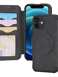 cheap -Phone Case For Apple Wallet Card iPhone 13 iPhone 13 Pro iPhone 13 Pro Max Magnetic Dustproof Card Holder Slots Solid Colored PU Leather