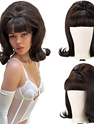 cheap -Vintage Brown Wig 50&#039;s 60&#039;s 70&#039;s with Bangs Synthetic Hair for Women Halloween Costume Party