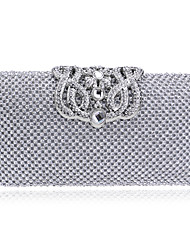 cheap -Women&#039;s Evening Bag Polyester Alloy Crystals Rhinestone Fashion Party Wedding Black Silver Gold