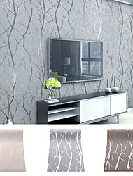 cheap -Modern 3D Wallpaper Thick Non-Woven Imitation Deerskin Deep Embossed Curve Pattern  Wall Covering Sticker Film Modern Tree Non Woven Home Decor 53*1000cm