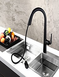cheap -Kitchen faucet - Single Handle One Hole Chrome / Painted Finishes Pull-out / Pull-down / Tall / High Arc Free Assemblement Modern Contemporary Kitchen Taps