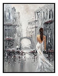 cheap -Hand-painted oil painting abstract modern light Sexy Lady living room luxury bedroom City Impression oil painting decorative painting