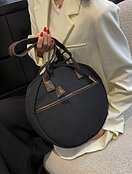 cheap -Women&#039;s Dome Bag Canvas Tote Bag Shoulder Bag Canvas Buttons Zipper Solid Color Daily Outdoor Black Beige