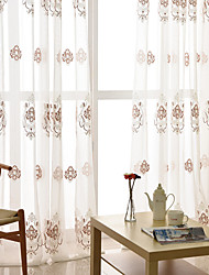 cheap -Two Panel American Style Embroidered Window Screen Living Room Bedroom Dining Room Children&#039;s Room Thin Transparent Tulle