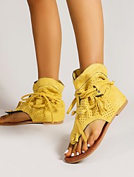 cheap -Women&#039;s Sandals Flat Heel Synthetics Zipper Fall Spring Solid Colored Green Black Brown