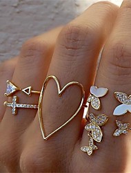 cheap -5pcs Open Cuff Ring Midi Rings For Women&#039;s Street Gift Alloy Vintage Style Cross