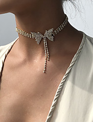 cheap -1pc Choker Necklace Necklace For Women&#039;s Party Evening Street Gift Imitation Diamond Alloy Bow Joy