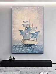cheap -Handmade Oil Painting canvasWall Art Decorationabstract sailboatlandscape For Home Decor Stretched Frame Hanging Painting