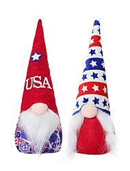 cheap -2 PCS Patriotic Gnome Decor Memorial Day, Veteran Day, Independence Day and Election Decorations Adorable Plush Gnomes Patriotic Decorations