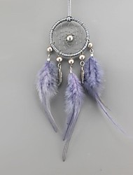 cheap -6CM Small Purple Dream Catcher Car Hanging Handmade Gift Woven Feather Feather Cute Keychain Ornament Decor Art Boho Style Home Crafts Decorative