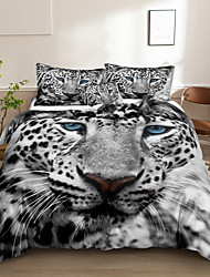 cheap -Tiger Pattern 3-Piece Duvet Cover Set Hotel Bedding Sets Comforter Cover with Soft Lightweight Microfiber, Include 1 Duvet Cover, 2 Pillowcases (1 Pillowcase for Twin/Single)