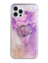 cheap -Phone Case For Apple Back Cover iPhone 13 Pro Max 12 11 SE 2022 X XR XS Max 8 7 Bumper Frame Ring Holder Shockproof Glitter Shine Marble TPU