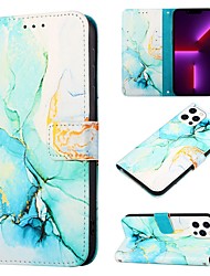 cheap -Phone Case For Apple Wallet Card iPhone 13 Pro Max 12 Mini 11 X XR XS Max 8 7 with Wrist Strap Card Holder Slots Magnetic Flip Marble PU Leather