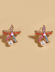 cheap -1 Pair Stud Earrings For Women&#039;s Wedding Sport Engagement Plastics Alloy Classic Star