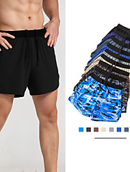 cheap -Men&#039;s Running Shorts Marathon One-third Shorts Gym Shorts Athletic Bottoms Drawstring Pocket Fitness Gym Workout Running Jogging Exercise Breathable Quick Dry Moisture Wicking Normal Sport Solid