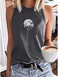 cheap -european and american women&#039;s clothing ebay wish independent station 2021 summer round neck urban casual fashion printing sleeveless