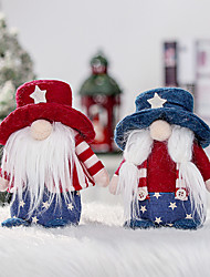 cheap -American Independence Day Doll Dwarf faceless Doll Red Blue Short Hat Doll Home Window Decoration