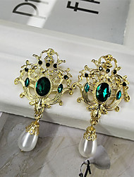 cheap -Edwardian Retro Vintage Rococo Baroque 18th Century Earrings Women&#039;s Costume Green Vintage Cosplay Party / Evening
