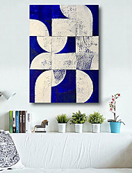 cheap -Oil Painting Handmade Hand Painted Wall Art Abstract Modern Blue White Color Home Decoration Decor Stretched Frame Ready to Hang