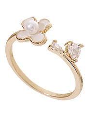 cheap -1pc Ring For Women&#039;s Birthday Sport Gift Zircon Alloy Classic Flower Shape